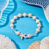 Synthetic Turquoise & Wood & Glass Beaded Stretch Bracelets for Boys Girls BJEW-JB11129-02-2