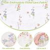 Flower Pattern Embroidered Polyester Tulle Lace Fabric DIY-WH0409-67-4