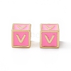 Rack Plating Brass Enamel Beads KK-B060-04G-05V-2