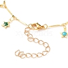 Brass Enamel Star Charm Anklets AJEW-AN00344-04-3