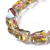 Faceted Electroplated Transparent Glass Beads Strands GLAA-G092-A03-5