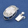 Brass Micro Pave Cubic Zirconia Box Clasps KK-U037-21P-2