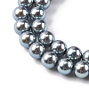 UV Plating Pearlized Glass Pearl Beads Strands GLAA-F128-01A-T23-3