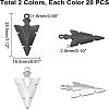 40Pcs 2 Color 304 Stainless Steel Pointed Pendants STAS-UN0023-90-5