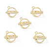 Rack Plating Brass Pave Clear Cubic Zirconia Bead Cage Pendants KK-G464-10LG-4