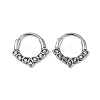 Horse Eye 316 Surgical Stainless Steel Clear Cubic Zirconia Hoop Earrings EJEW-G416-38AS-4