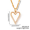 Chic Heart-shaped Brass Clear Cubic Zirconia Pendant Dapped Chain Necklace for Women ZQ4572-1-1