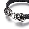 Braided Leather Cord Bracelets BJEW-F399-F-3