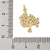 Tree of Life Rack Plating Brass Micro Pave Cubic Zirconia Pendants KK-Z074-40G-3