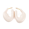 Nuggets Brass Enamel Half Hoop Stud Earrings for Women EJEW-G391-20A-G-2