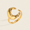 Women's 304 Stainless Steel Moon Cuff Rings YN7472-1-1