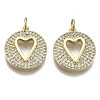 Brass Micro Pave Clear Cubic Zirconia Pendants ZIRC-S067-101-NF-1