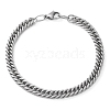 Non-Tarnish 304 Stainless Steel Cuban Link Chain Bracelet for Men Women BJEW-C048-03P-1