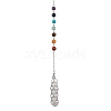 304 Stainless Steel Chain Macrame Pouch Empty Stone Holder Dowsing Pendulums PALLOY-JF02878-03-3