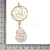 Raw Rough Natural Rose Quartz Coppwer Wire Wrapped Big Pendants G-G314-02G-01-3