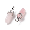 Natural Rose Quartz Pointed Pendants G-K329-52P-4