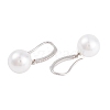 Rack Plating Brass Cubic Zirconia ABS Pearl Earring Hooks EJEW-S219-16P-01-2