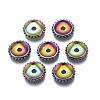 Rack Plating Rainbow Color Alloy Beads PALLOY-S180-355-1