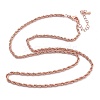 3mm Brass Rope Chain Necklaces for Men Women NJEW-G160-10RG-4