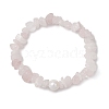 Natural Rose Quartz Chips Stretch Bracelets for Women BJEW-JB11343-11-2