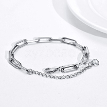 Tarnish Resistant Stainless Steel Paperclip Chain Bracelets PW-WG97459-02