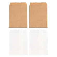 100Pcs 2 Colors White & Brown Kraft Paper Bags CARB-LS0001-04