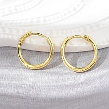 Brass Huggie Hoop Earrings EJEW-K083-29G