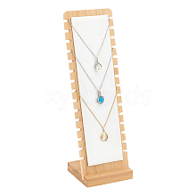 Detachable Wood Slant Back Necklace Display Stands NDIS-WH0009-16C