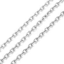 Tarnish Resistant 304 Stainless Steel Faceted Cable Chains CHS-G027-03P