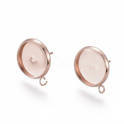 304 Stainless Steel Stud Earring Settings STAS-H380-B-13RG-1