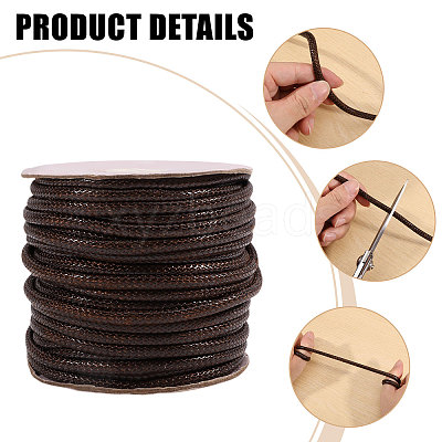 30M Braided Waxed Polyester Cords YC-WH0011-03D-1
