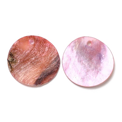 Spray Painted Natural Akoya Shell Pendants SHEL-F007-15B-14-1