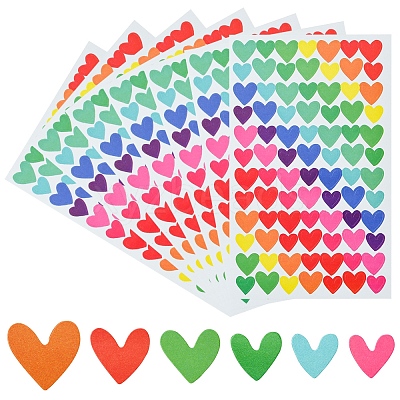 4 Bags Heart Pattern DIY Paper Picture Stickers AJEW-FS0001-17-1