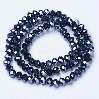 Electroplate Glass Beads Strands EGLA-A034-P4mm-A18-1