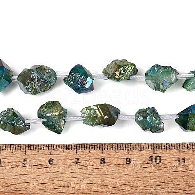 Dyed Electroplate Raw Rough Natural Amethyst Beads Strands G-Q610-05B-1