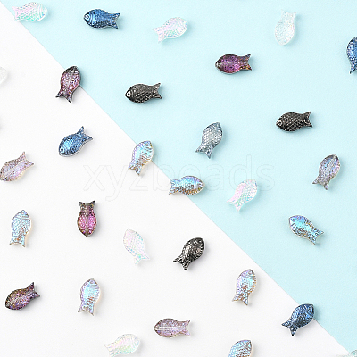 80Pcs 4 Colors Transparency Electroplate Glass Beads GLAA-SC0002-88A-1