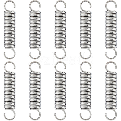 10Pcs Stainless Steel Tension Spring Hook AJEW-FH0006-13A-1