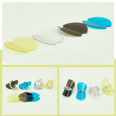 40Pcs 4 Colors Plastic Jewelry Ring Display Planks KY-PH0001-47-1