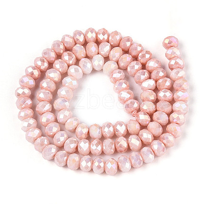 Anti-Tarnish Electroplate Rondelle Glass Beads Strands EGLA-T021-6mm-17-03-1