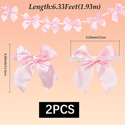 2Pcs Cloth Bowknot Hanging Banner for Christmas Tree Decoration AJEW-SP0002-82D-1
