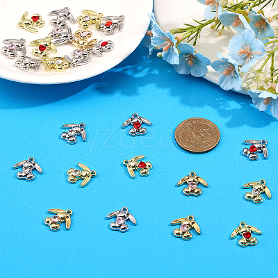 24Pcs 6 Style Rack Plating Alloy Pendants FIND-CA0006-79-1