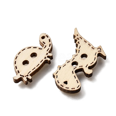 2-Hole Animal Theme Wood Buttons WD-CBA9CDE-02A-1