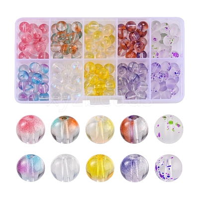 150Pcs 10 Colors Glass Beads GLAA-FS0001-24-1