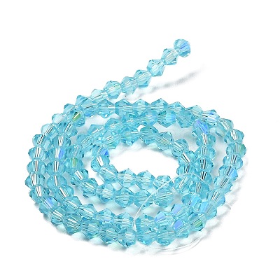 Transparent Electroplate Glass Beads Strands GLAA-F029-2mm-D20-1