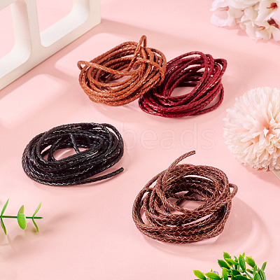 10 Yards 4 Colors Braided Leather Cord WL-TA0001-03-1