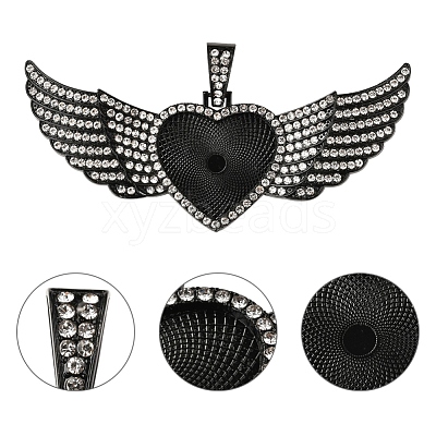 Alloy Pendant Cabochon Settings X-PALLOY-S107-001EB-RS-1