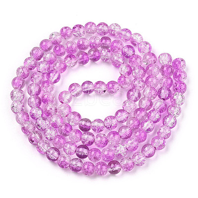 Baking Paint Crackle Glass Bead Strands CCG-S001-8mm-14-1