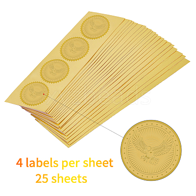 Self Adhesive Gold Foil Embossed Stickers DIY-WH0211-009-1