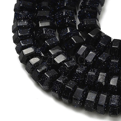 Synthetic Blue Goldstone Beads Strands G-G317-A07-3x6mm-1