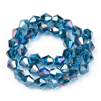 Electroplate Glass Beads Strands X-EGLA-Q118-8mm-B27-1